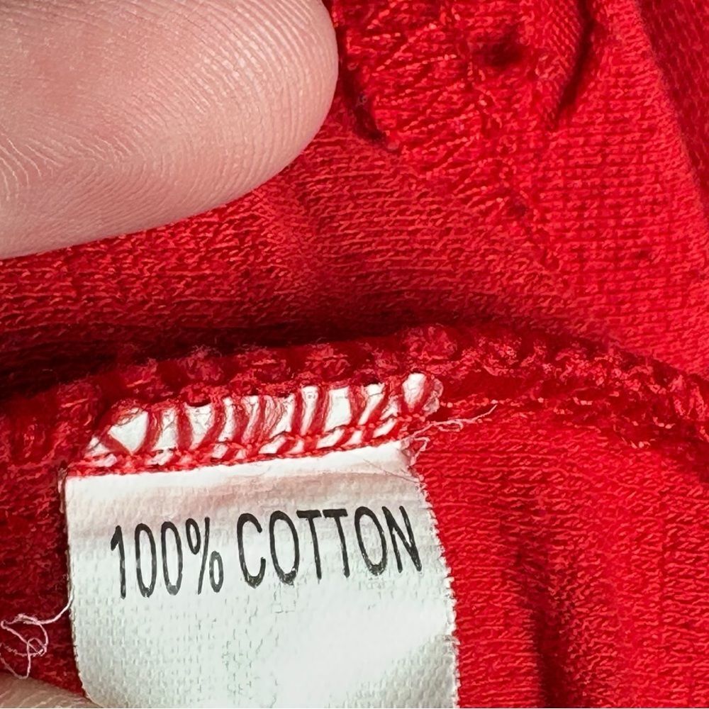 Balmain Paris 100% Cotton Solid Red Long Sleeve Distressed Crew Sweater Size XXL - Picture 4 of 7